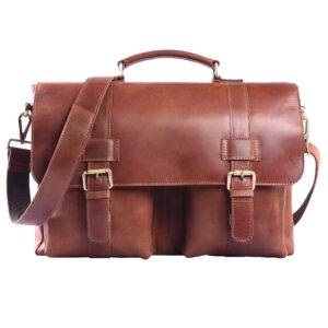 Leather Cognac Briefcase