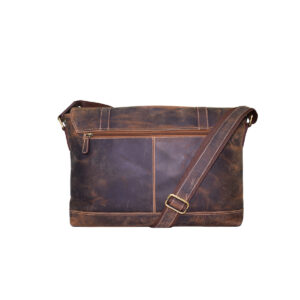 Leather Vintage Look Messenger Bag