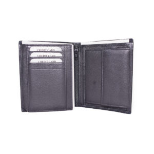 Leather Men Bifold Black Wallet